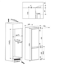 Sisäänrakennettu jääkaappi Hotpoint-Ariston BCB7030ECAAO3. hinta ja tiedot | Jääkaapit | hobbyhall.fi