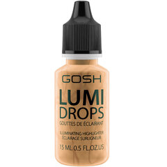 GOSH Lumi Drops -hohdetipat, 15 ml, 014 Gold hinta ja tiedot | Aurinkopuuterit ja poskipunat | hobbyhall.fi