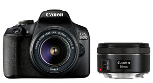 Canon EOS 2000D + EF-S 18-55mm III + EF 50mm STM. hinta ja tiedot | Kamerat | hobbyhall.fi