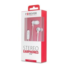 Kuulokkeet Forever SE-400 Music Universal Headset mikrofonilla / kaukosäätimellä / 3,5 mm / valkoinen hinta ja tiedot | Kuulokkeet | hobbyhall.fi