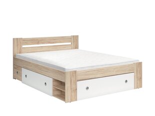 Sänky BRW Stefan 160x200 cm, tammen väri / valkoinen hinta ja tiedot | Sängyt | hobbyhall.fi